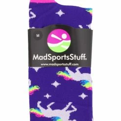 MadSportsStuff Softball Socks Neon Rainbow Unicorn Athletic Over The Calf Socks - For Softball Soccer - Youth And Adult