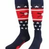 TCK Patriotic USA Baseball Socks With Baseball Bats Logo