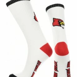 TCK Louisville Cardinals Socks Basic Crew White Socks All Schools