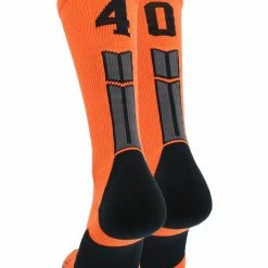 Brand new 😀 MadSportsStuff Orange And Black Player ID Custom Number Crew 🧦 Socks For 🏀 Basketball Lacrosse Volleyball Boys And 👧 Girls 🤩 193 MadSportsStuff Orange And Black Player ID Custom Number Crew Socks For Basketball Lacrosse Volleyball Boys And Girls