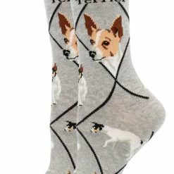 WHD Rat Terrier Socks For Women Gift For Dog Lovers Crazy Socks - Crew