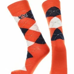 TCK All Schools Auburn Tigers Argyle Dress Socks NCAA Fanwear Crew Length