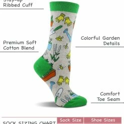WHD Crazy Socks - Crew Garden Tools Socks For Women - Gardeners Gift - 2-Pack