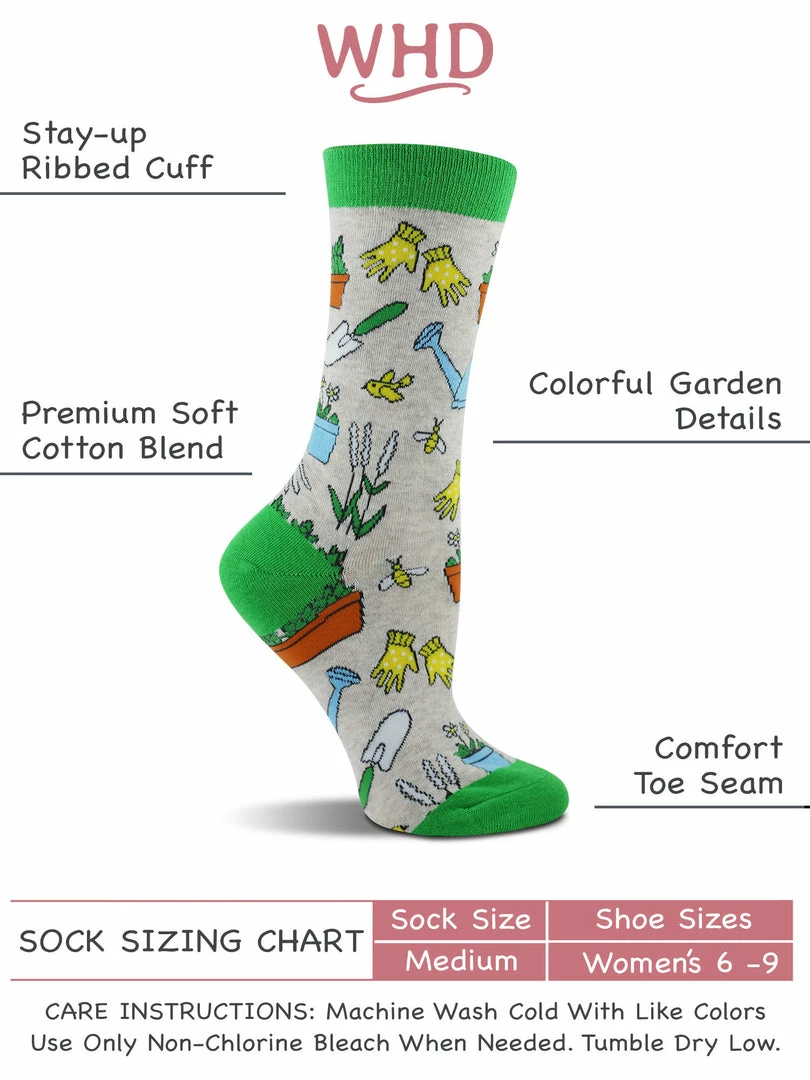 Wholesale โ WHD Crazy ๐งฆ Socks - Crew Garden Tools ๐งฆ Socks For ๐ฉ Women - Gardeners Gift - 2-Pack ๐ 2 WHD Crazy Socks - Crew Garden Tools Socks For Women - Gardeners Gift - 2-Pack