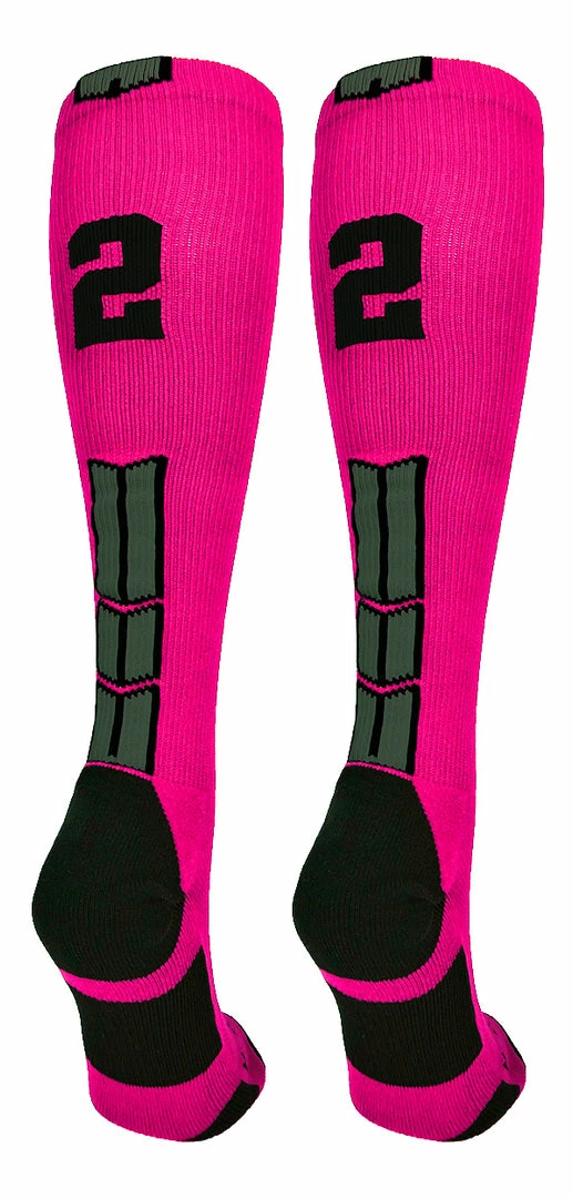 Discount ๐ฅ MadSportsStuff Neon Pink And Black Player ID Custom Number Over The Calf ๐งฆ Socks For ๐ฅ Softball โพ Baseball Football Boys And ๐ง Girls โพ Baseball ๐งฆ Socks ๐ 79 MadSportsStuff Neon Pink And Black Player ID Custom Number Over The Calf Socks For Softball Baseball Football Boys And Girls Baseball Socks