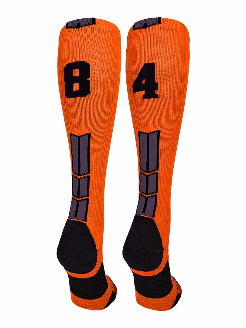 Best Sale ๐ MadSportsStuff ๐ฅ Softball ๐งฆ Socks Orange And Black Player ID Custom Number Over The Calf ๐งฆ Socks For ๐ฅ Softball โพ Baseball Football Boys And ๐ง Girls โญ 46 MadSportsStuff Softball Socks Orange And Black Player ID Custom Number Over The Calf Socks For Softball Baseball Football Boys And Girls
