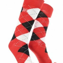 TCK Nebraska Cornhuskers Argyle Dress Socks NCAA Fanwear Crew Length
