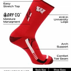 TCK Wisconsin Badgers Socks University Of Wisconsin Badgers Champion Crew Socks All Schools