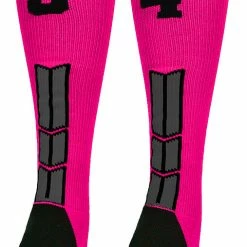 Discount ๐ฅ MadSportsStuff Neon Pink And Black Player ID Custom Number Over The Calf ๐งฆ Socks For ๐ฅ Softball โพ Baseball Football Boys And ๐ง Girls โพ Baseball ๐งฆ Socks ๐ 131 MadSportsStuff Neon Pink And Black Player ID Custom Number Over The Calf Socks For Softball Baseball Football Boys And Girls Baseball Socks