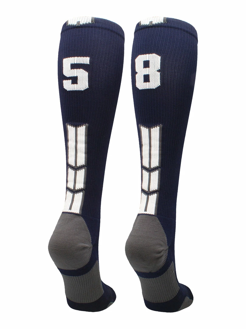 Best Sale ๐คฉ MadSportsStuff Navy Player ID Custom Number Over The Calf ๐งฆ Socks For ๐ฅ Softball โพ Baseball Football Boys And ๐ง Girls โจ 24 MadSportsStuff Navy Player ID Custom Number Over The Calf Socks For Softball Baseball Football Boys And Girls