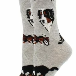 WHD Crazy Socks - Crew Bernese Mountain Dog Socks For Women Gift For Dog Lovers