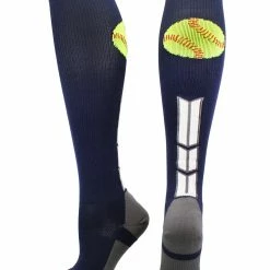 MadSportsStuff Softball Socks With Softball Logo For Girls Or Women - Athletic Over The Calf Socks