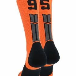 Brand new 😀 MadSportsStuff Orange And Black Player ID Custom Number Crew 🧦 Socks For 🏀 Basketball Lacrosse Volleyball Boys And 👧 Girls 🤩 138 MadSportsStuff Orange And Black Player ID Custom Number Crew Socks For Basketball Lacrosse Volleyball Boys And Girls