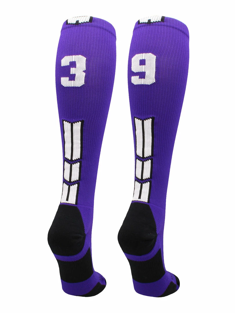 Discount ๐ MadSportsStuff Purple Player ID Custom Number Over The Calf ๐งฆ Socks For ๐ฅ Softball โพ Baseball Football Boys And ๐ง Girls ๐ฅ Softball ๐งฆ Socks ๐ 91 MadSportsStuff Purple Player ID Custom Number Over The Calf Socks For Softball Baseball Football Boys And Girls Softball Socks