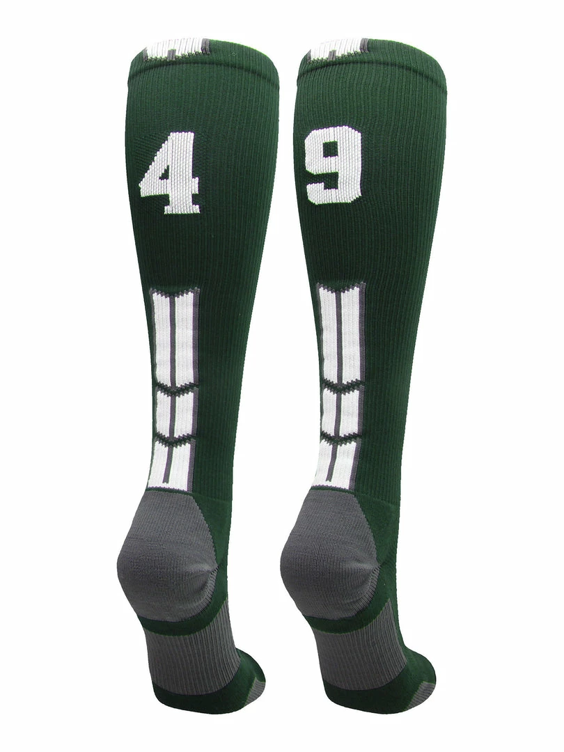 Best Pirce ๐ MadSportsStuff Dark Green Player ID Custom Number Over The Calf ๐งฆ Socks For ๐ฅ Softball โพ Baseball Football Boys And ๐ง Girls ๐ฅ Softball ๐งฆ Socks ๐คฉ 56 MadSportsStuff Dark Green Player ID Custom Number Over The Calf Socks For Softball Baseball Football Boys And Girls Softball Socks
