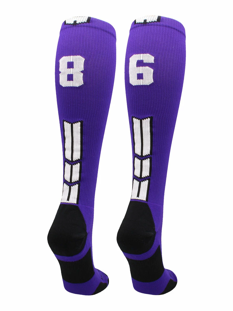 Discount ๐ MadSportsStuff Purple Player ID Custom Number Over The Calf ๐งฆ Socks For ๐ฅ Softball โพ Baseball Football Boys And ๐ง Girls ๐ฅ Softball ๐งฆ Socks ๐ 44 MadSportsStuff Purple Player ID Custom Number Over The Calf Socks For Softball Baseball Football Boys And Girls Softball Socks