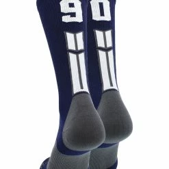 MadSportsStuff Navy Player ID Custom Number Crew Socks For Basketball Lacrosse Volleyball Boys And Girls