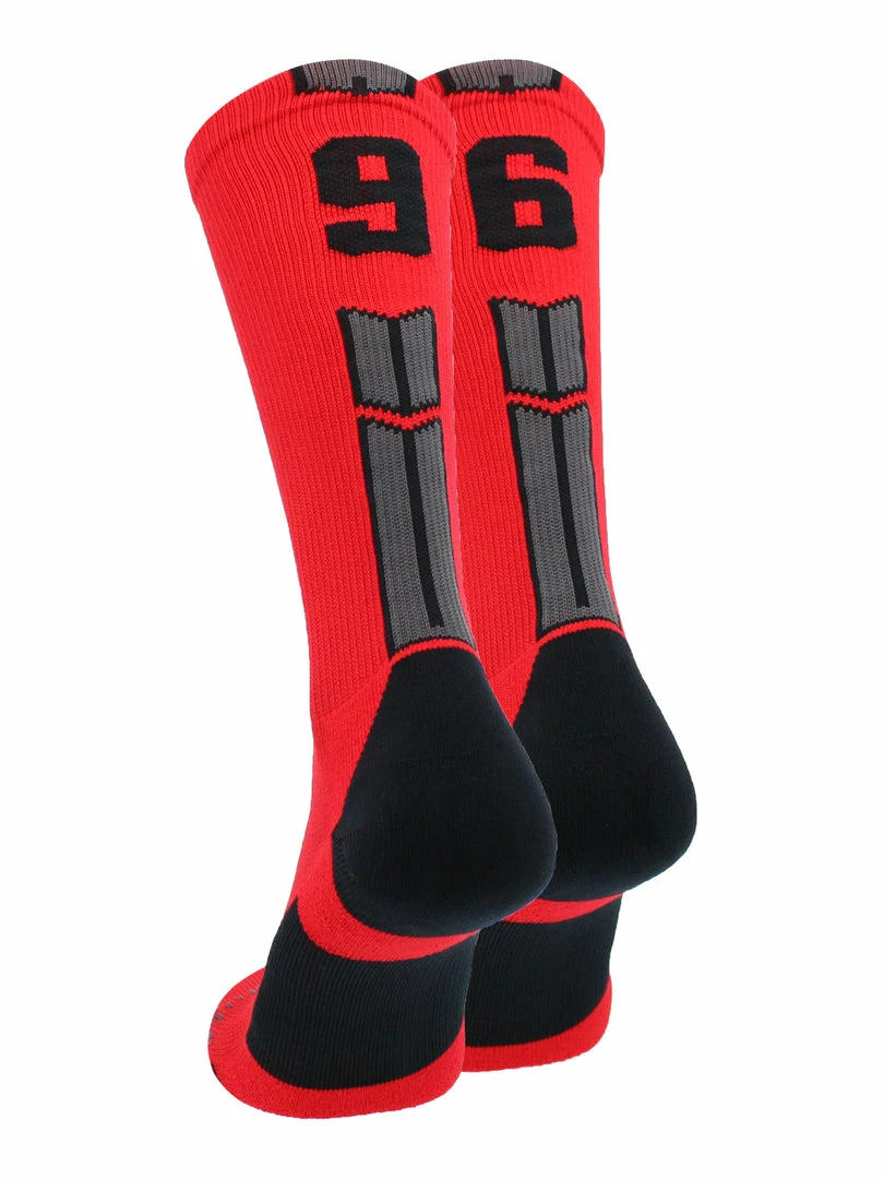 Promo ๐ MadSportsStuff Red And Black Player ID Custom Number Crew ๐งฆ Socks For ๐ Basketball Lacrosse Volleyball Boys And ๐ง Girls Volleyball ๐งฆ Socks โจ 33 MadSportsStuff Red And Black Player ID Custom Number Crew Socks For Basketball Lacrosse Volleyball Boys And Girls Volleyball Socks