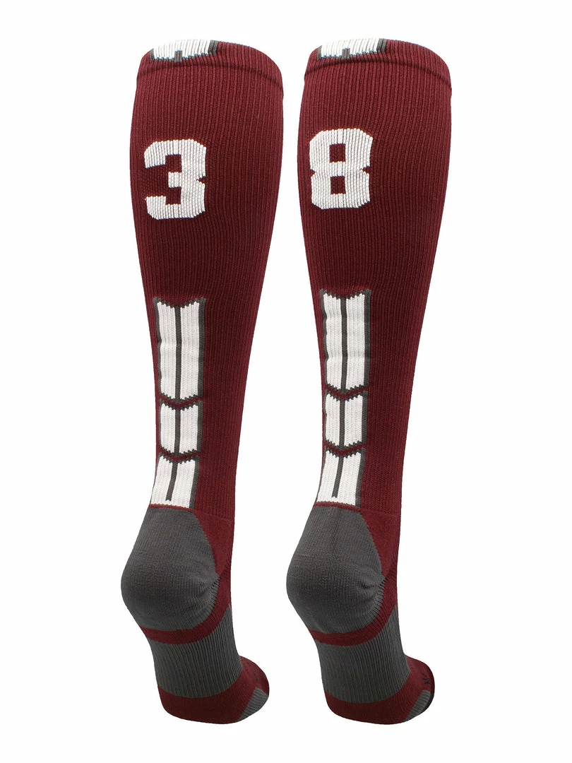 Best Sale ๐ MadSportsStuff Maroon Player ID Custom Number Over The Calf ๐งฆ Socks For ๐ฅ Softball โพ Baseball Football Boys And ๐ง Girls ๐ฅ Softball ๐งฆ Socks ๐ 91 MadSportsStuff Maroon Player ID Custom Number Over The Calf Socks For Softball Baseball Football Boys And Girls Softball Socks