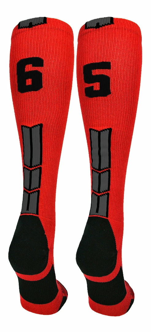 Budget ๐ฏ MadSportsStuff Red And Black Player ID Custom Number Over The Calf ๐งฆ Socks For ๐ฅ Softball โพ Baseball Football Boys And ๐ง Girls โพ Baseball ๐งฆ Socks ๐ 15 MadSportsStuff Red And Black Player ID Custom Number Over The Calf Socks For Softball Baseball Football Boys And Girls Baseball Socks