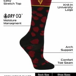 Budget ✨ TCK All Schools ASU Sun Devils 🧦 Socks 👩 Womens Savage Crew 🧦 Socks 🤩 7 TCK All Schools ASU Sun Devils Socks Womens Savage Crew Socks
