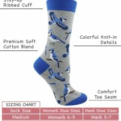 WHD Crazy Socks - Crew Blue Jay Bird Socks For Women Gift For Bird Lovers