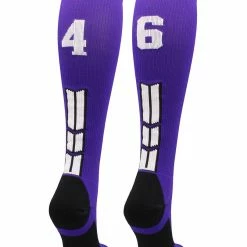 Discount ๐ MadSportsStuff Purple Player ID Custom Number Over The Calf ๐งฆ Socks For ๐ฅ Softball โพ Baseball Football Boys And ๐ง Girls ๐ฅ Softball ๐งฆ Socks ๐ 189 MadSportsStuff Purple Player ID Custom Number Over The Calf Socks For Softball Baseball Football Boys And Girls Softball Socks