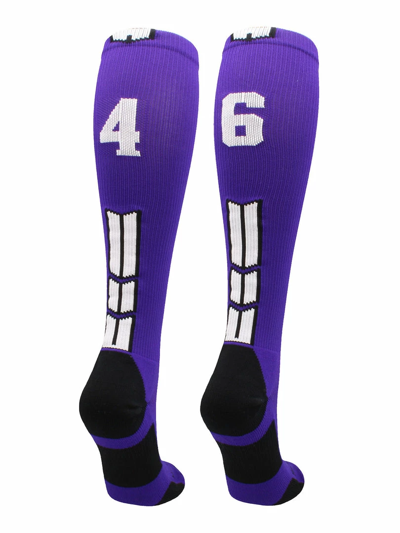 Discount ๐ MadSportsStuff Purple Player ID Custom Number Over The Calf ๐งฆ Socks For ๐ฅ Softball โพ Baseball Football Boys And ๐ง Girls ๐ฅ Softball ๐งฆ Socks ๐ 84 MadSportsStuff Purple Player ID Custom Number Over The Calf Socks For Softball Baseball Football Boys And Girls Softball Socks
