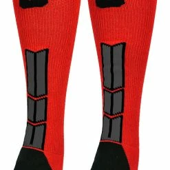 New ๐ MadSportsStuff Red And Black Player ID Custom Number Over The Calf ๐งฆ Socks For ๐ฅ Softball โพ Baseball Football Boys And ๐ง Girls โพ Baseball ๐งฆ Socks ๐ 150 MadSportsStuff Red And Black Player ID Custom Number Over The Calf Socks For Softball Baseball Football Boys And Girls Baseball Socks