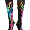 MadSportsStuff Softball Socks With Flames - For Girls Or Boys Women Or Men Baseball Socks