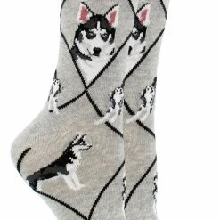 WHD Crazy Socks - Crew Siberian Husky Socks For Women Gift For Dog Lovers