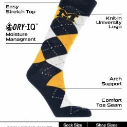 Coupon ๐ TCK All Schools Michigan Wolverines Argyle ๐ Dress ๐งฆ Socks NCAA Fanwear Crew Length ๐ 6 TCK All Schools Michigan Wolverines Argyle Dress Socks NCAA Fanwear Crew Length