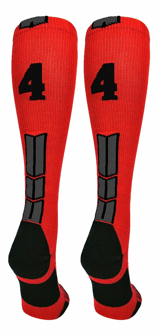 New ๐ MadSportsStuff Red And Black Player ID Custom Number Over The Calf ๐งฆ Socks For ๐ฅ Softball โพ Baseball Football Boys And ๐ง Girls โพ Baseball ๐งฆ Socks ๐ 86 MadSportsStuff Red And Black Player ID Custom Number Over The Calf Socks For Softball Baseball Football Boys And Girls Baseball Socks