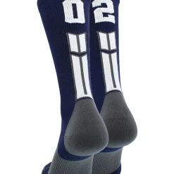 MadSportsStuff Navy Player ID Custom Number Crew Socks For Basketball Lacrosse Volleyball Boys And Girls