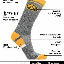 Best reviews of ๐ TCK Iowa Hawkeyes ๐งฆ Socks Victory Parade Crew Length All Schools โ๏ธ 6 TCK Iowa Hawkeyes Socks Victory Parade Crew Length All Schools