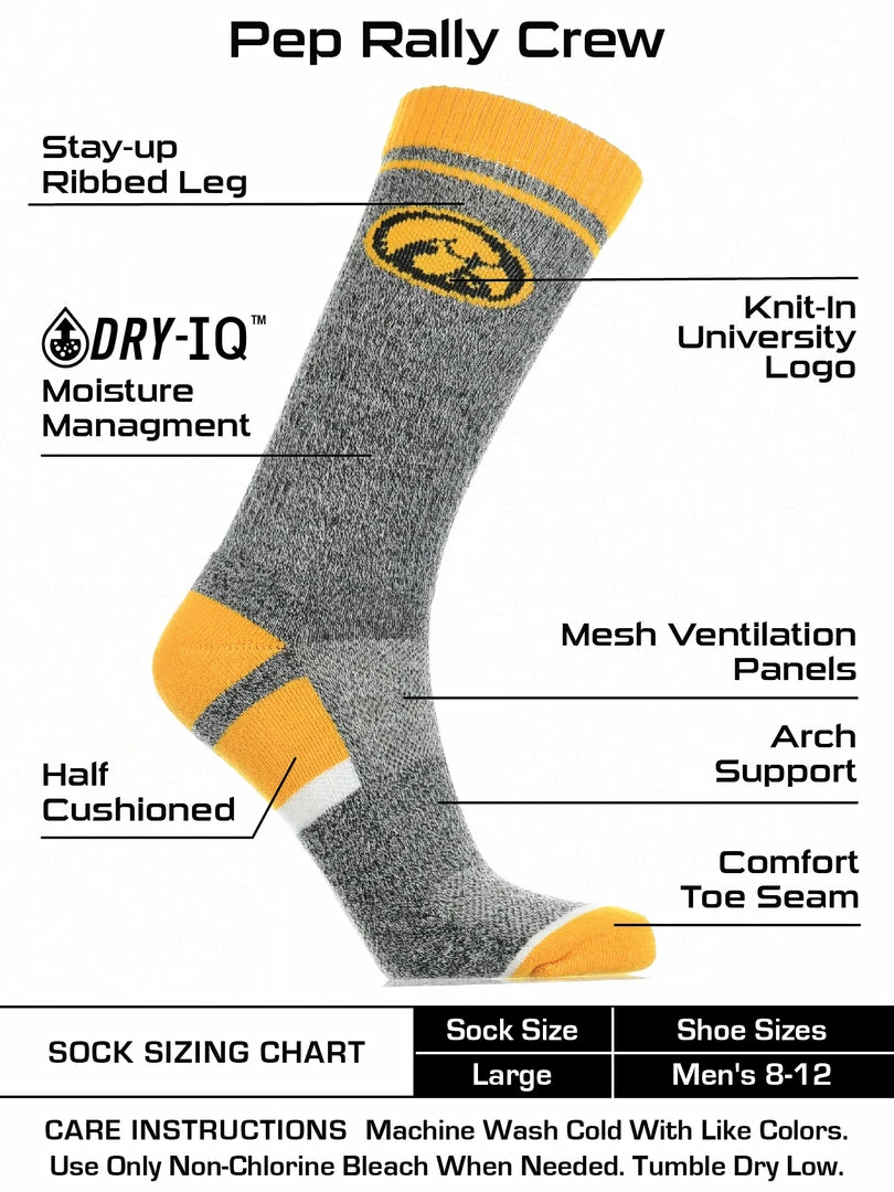 Best reviews of ๐ TCK Iowa Hawkeyes ๐งฆ Socks Victory Parade Crew Length All Schools โ๏ธ 3 TCK Iowa Hawkeyes Socks Victory Parade Crew Length All Schools