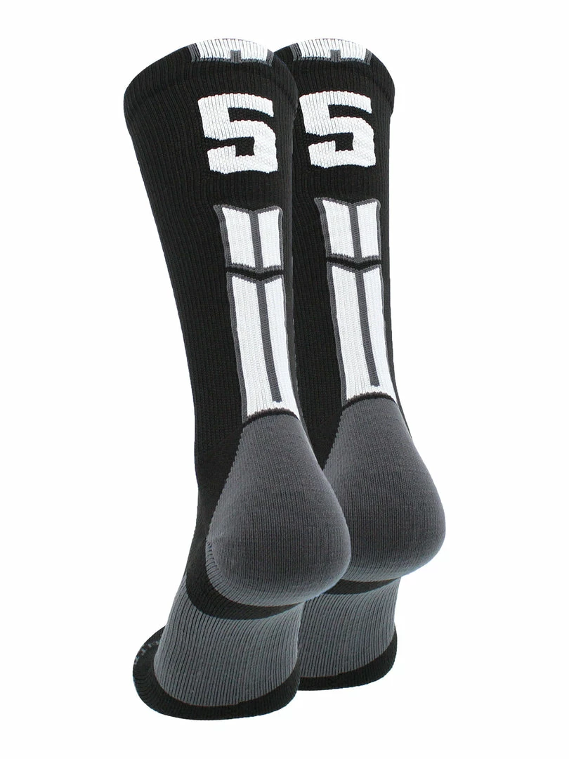 Buy โญ MadSportsStuff Black Player ID Custom Number Crew ๐งฆ Socks For ๐ Basketball Lacrosse Volleyball Boys And ๐ง Girls ๐ 24 MadSportsStuff Black Player ID Custom Number Crew Socks For Basketball Lacrosse Volleyball Boys And Girls