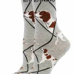 WHD Brittany Spaniel Socks For Women Gift For Dog Lovers Crazy Socks - Crew